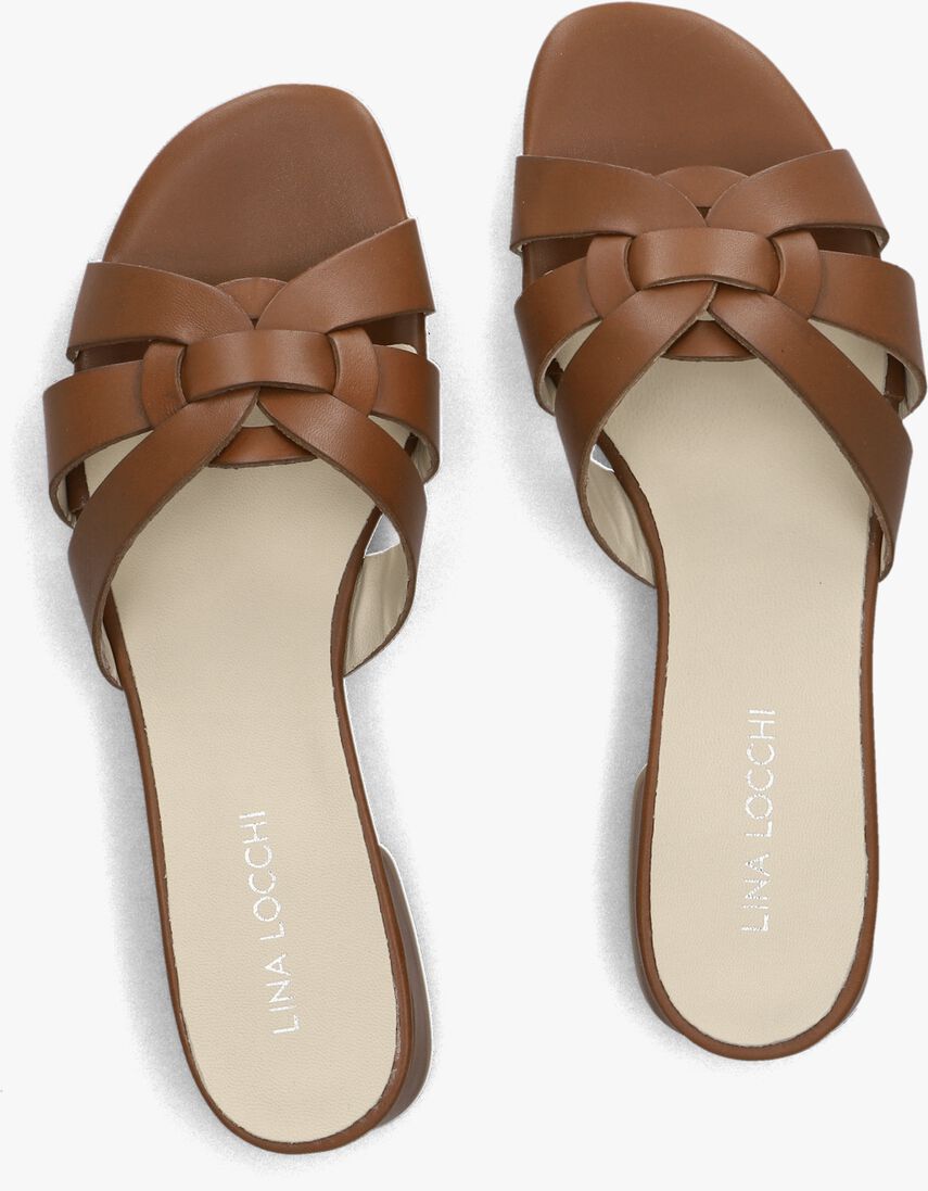 bruine lina locchi slippers led knoop slipper