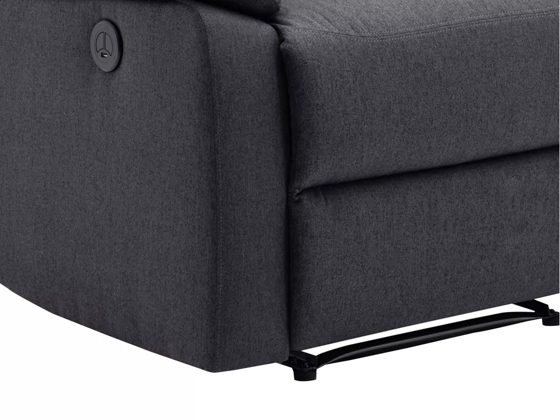Fauteuil relax électrique en tissu gris anthracite LUNANO