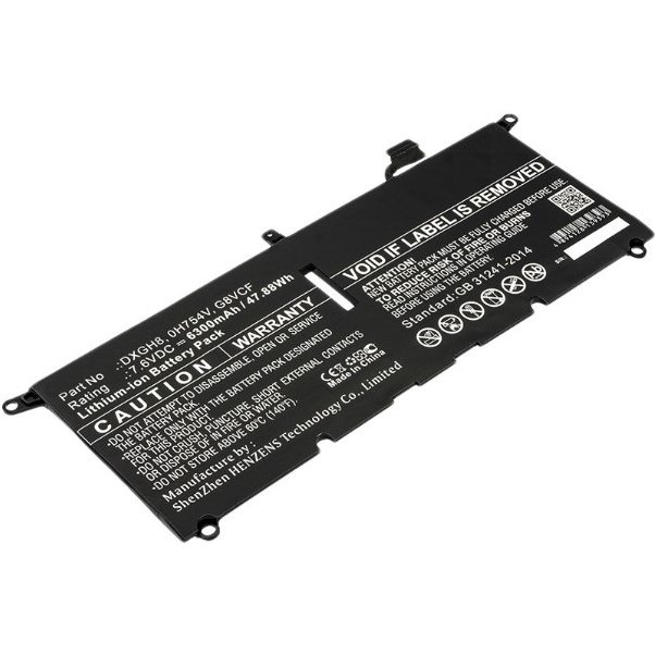 DLH Batterie Li-Pol 7.6V 6842mAh 52Wh - 0H754V / DXGH8 / G8VCF / 0DXGH8 / HK6N5 / WDK63 / G7GV0 / 451-BCRE