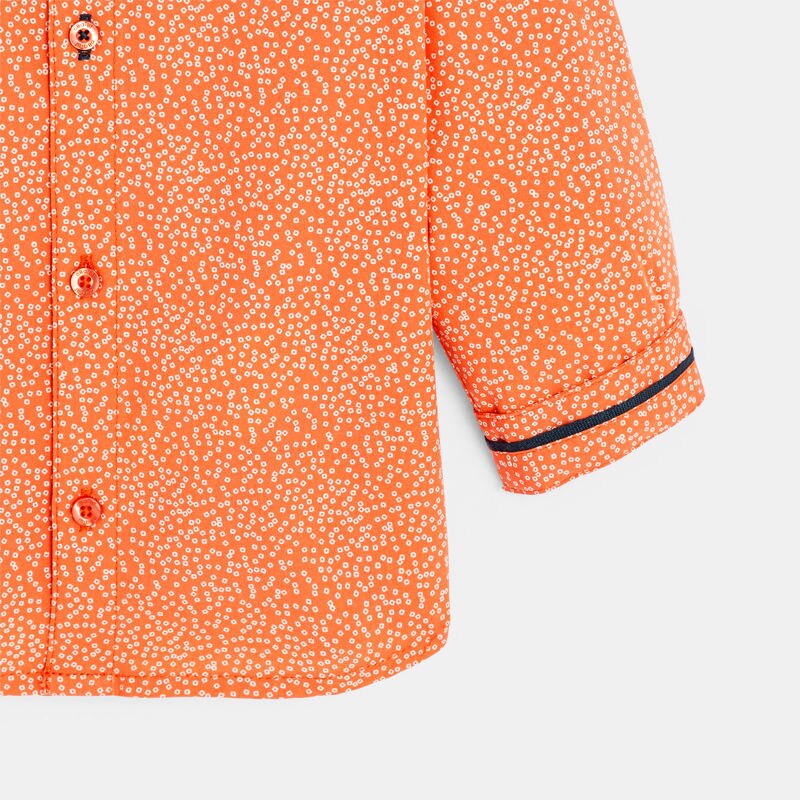Chemise modulable fleurie orange bébé garçon Orange