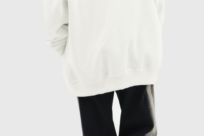 Banash - Fleecegevoerde hoodie met rits en letters