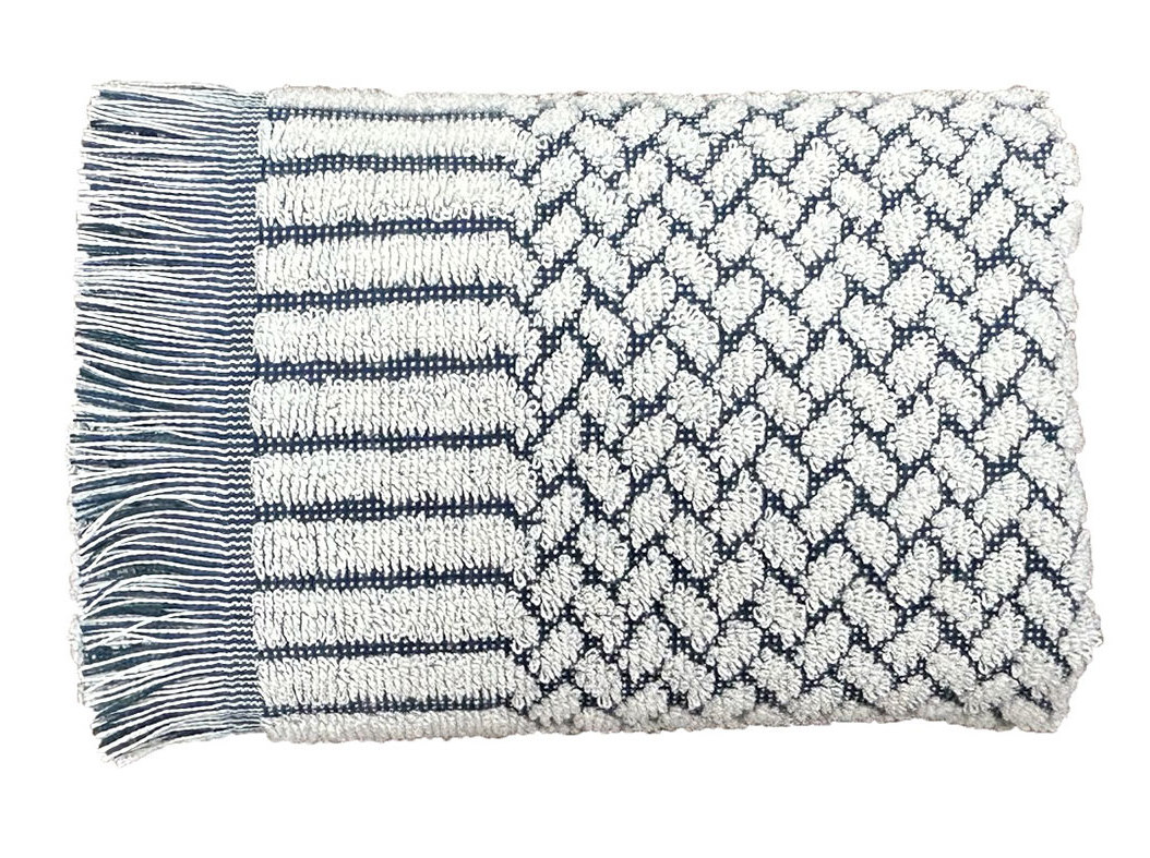 TOALHETE TURCO MY HOME CRU/AZUL 500GR 30X50 CM