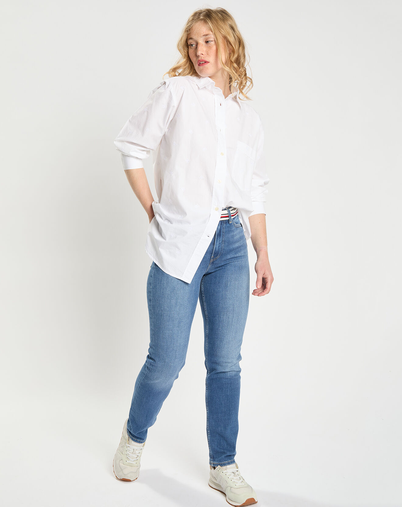 Tommy Hilfiger Chemise oversize Monogram blanche