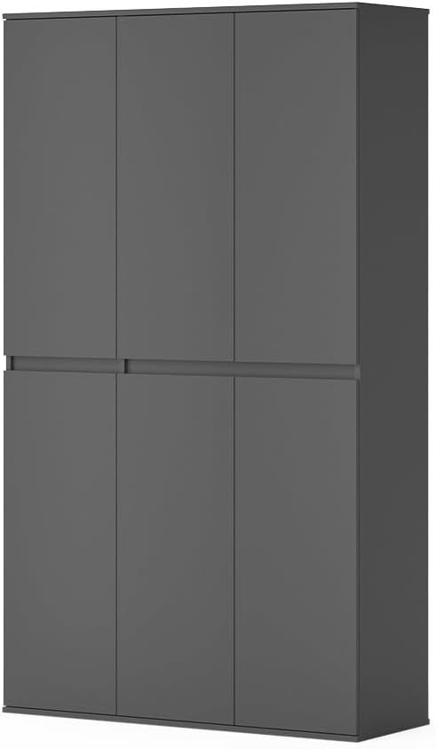 Vicco Kleiderschrank Claus, Anthrazit, 111 x 191.5 cm mit 6 Türen
