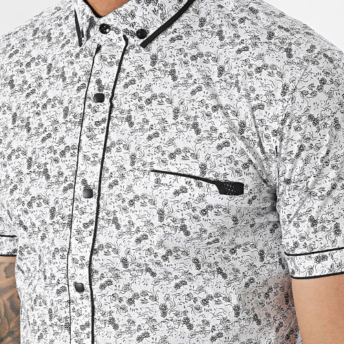 Chemise Manches Courtes Blanc Floral