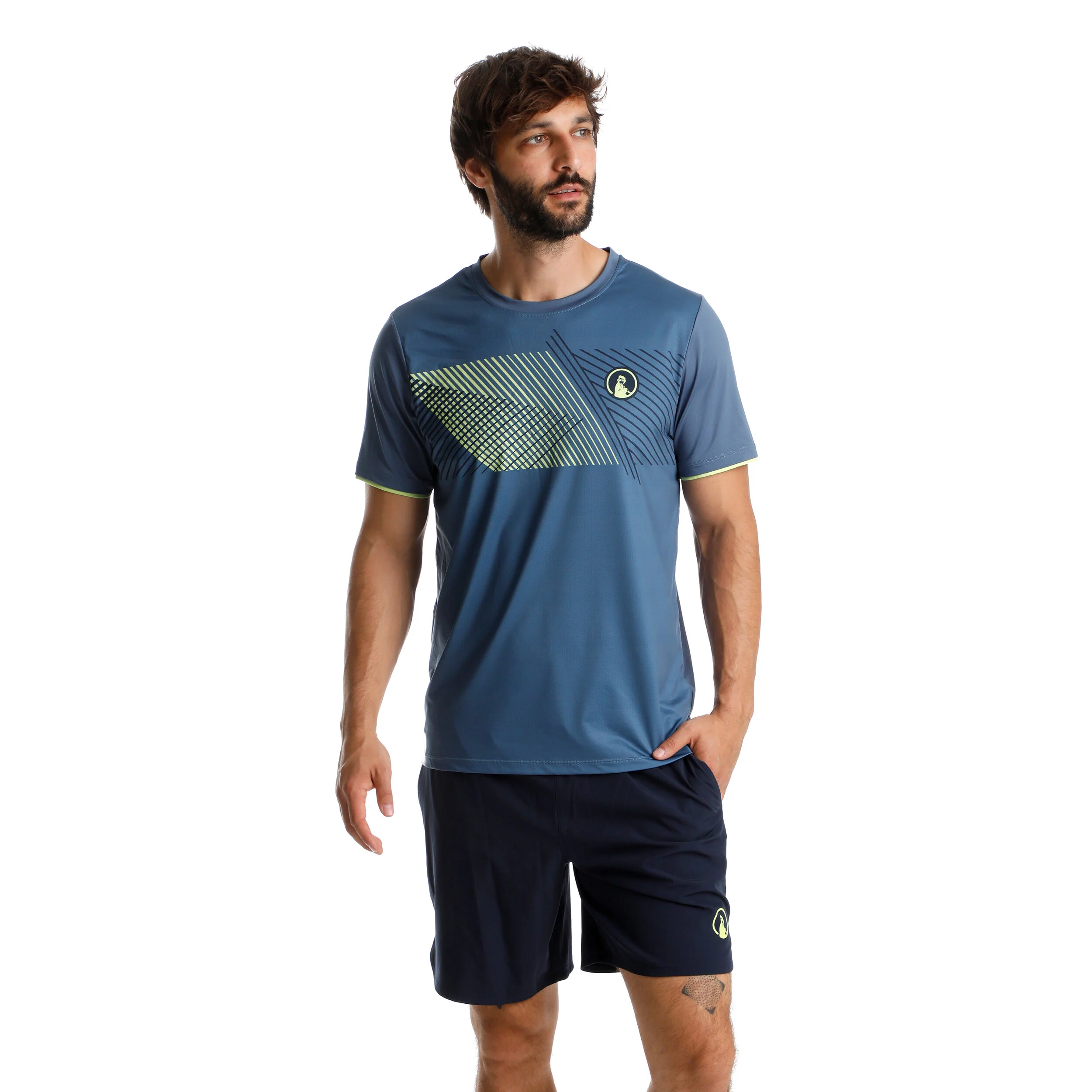 Quiet Please Perspectives Drop Shorts Hommes - Bleu Foncé