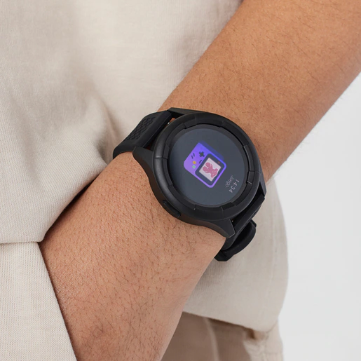 Relógio inteligente Smarteen Connect Sport com pulseira de silicone preta