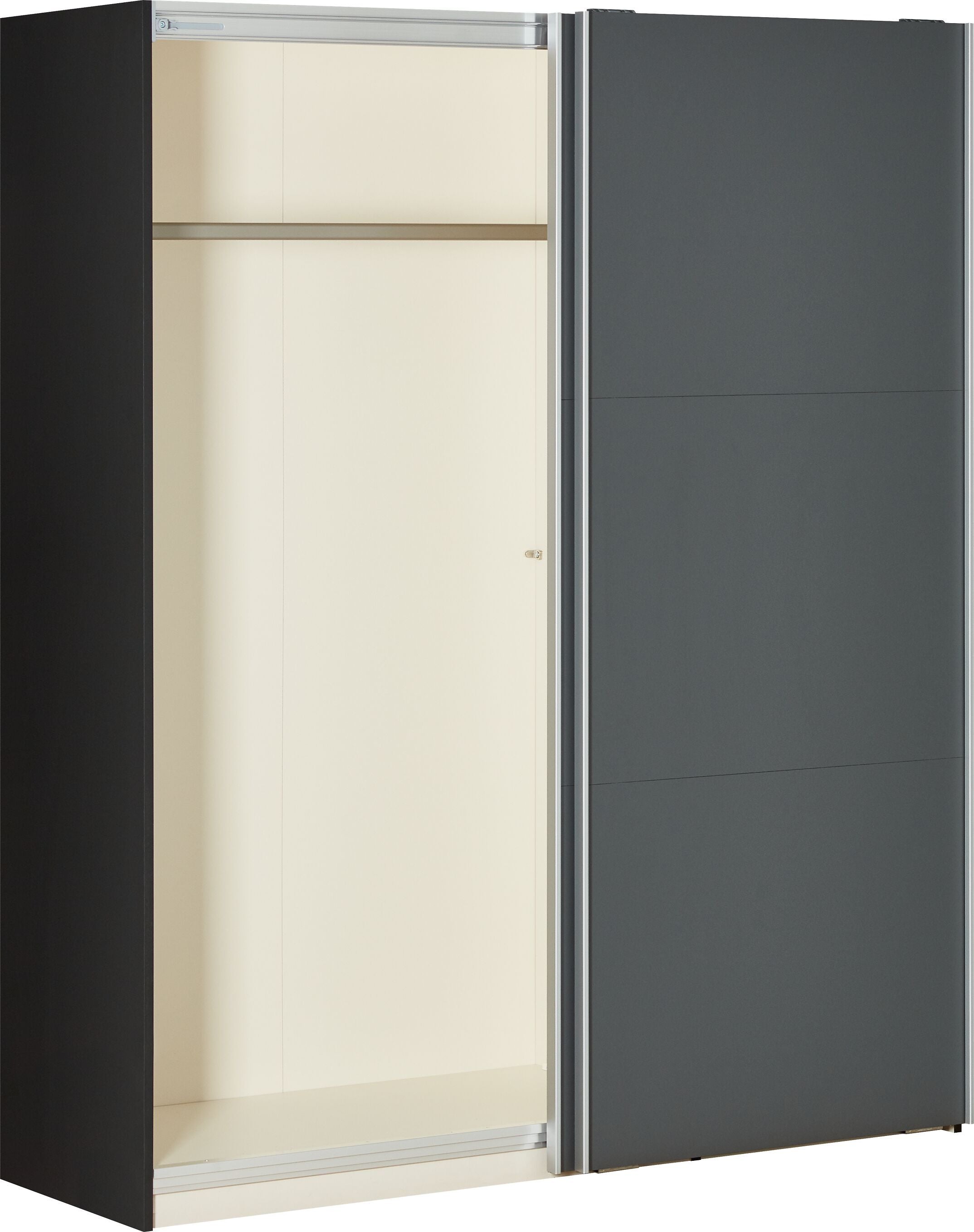 MODUL Schwebetürenschrank - Anthrazit / B: 152.0 cm x T: 65.0 cm x H: 195.0 cm