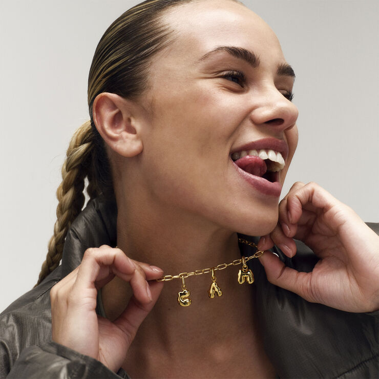 Camille Brinch Jewellery Puffer Letter Charm - C Gold