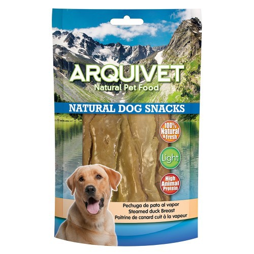 Petisco natural para cães com sabor de peito de pato