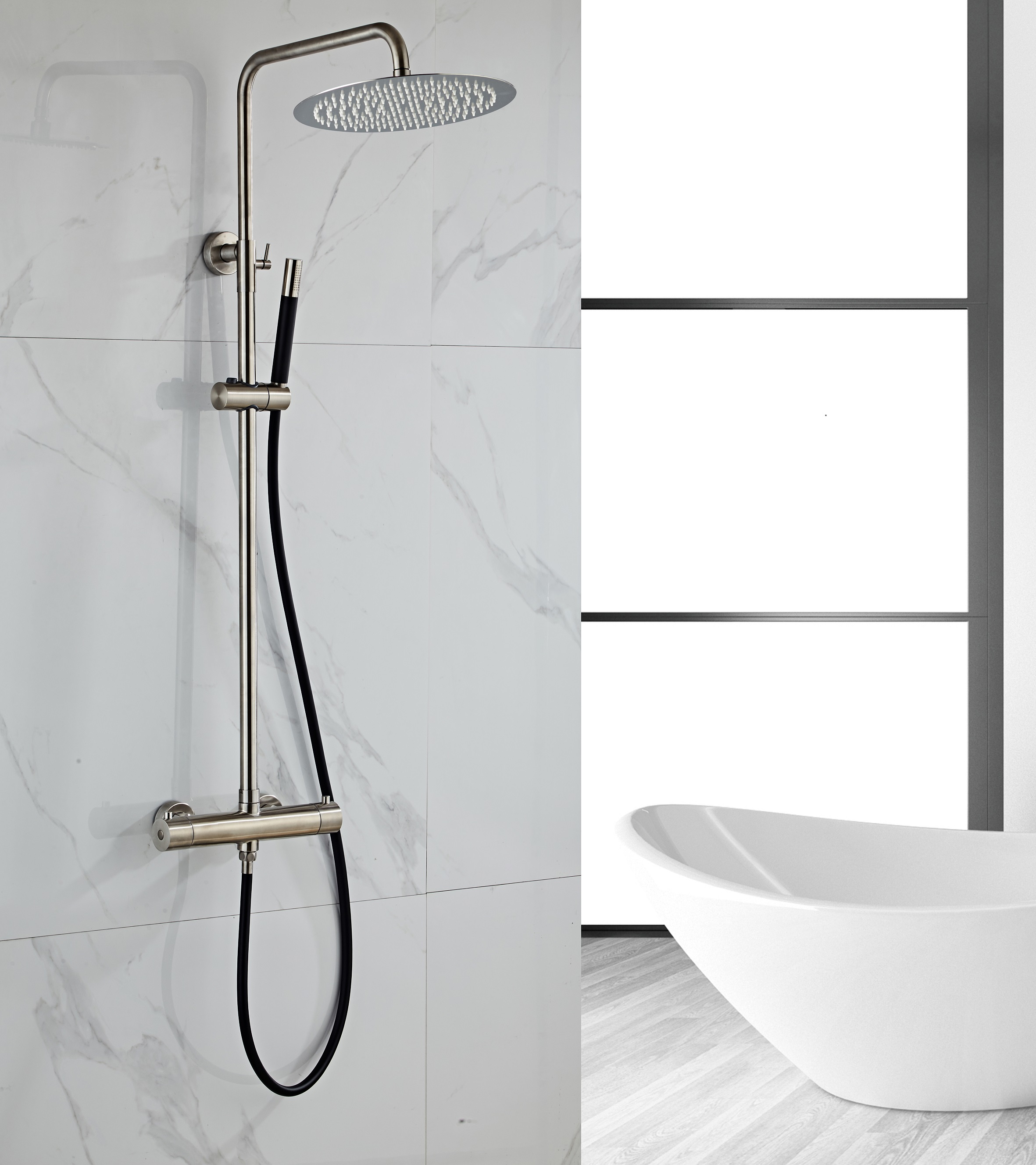 Saniclear Exclusive Pro volledig 304 RVS regendouche opbouw 30cm zwart