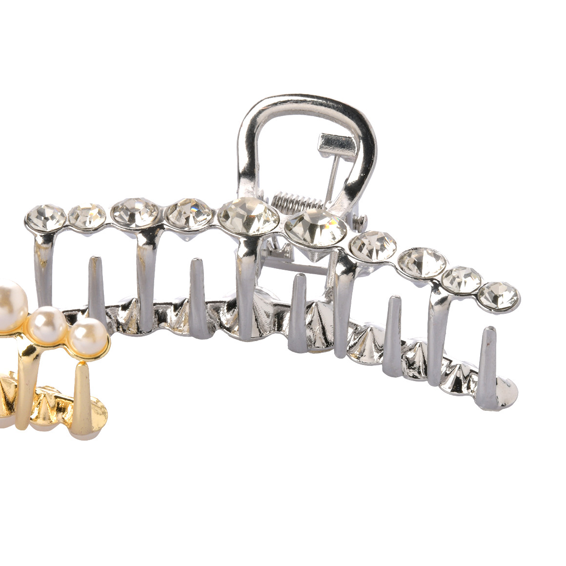 2 Haarklammern aus Metall gold / silber