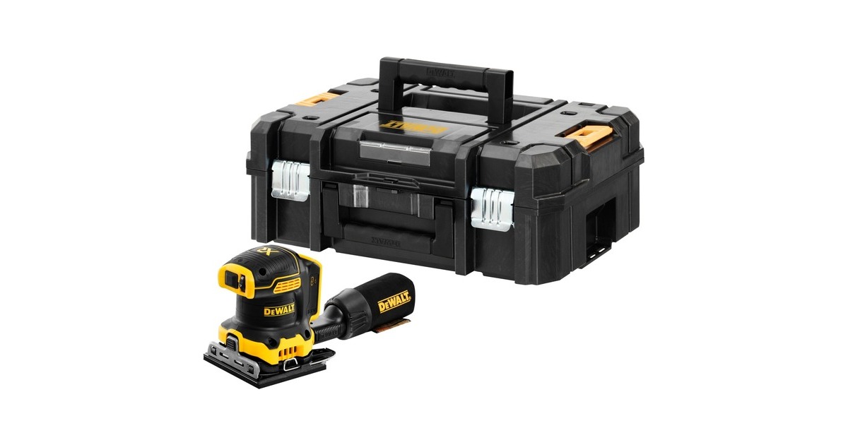 DEWALTAccu Vlakschuurmachine DCW200NT, 18V  (Geel/zwart, T-STAK Box II, Accu en oplader niet inbegrepen)