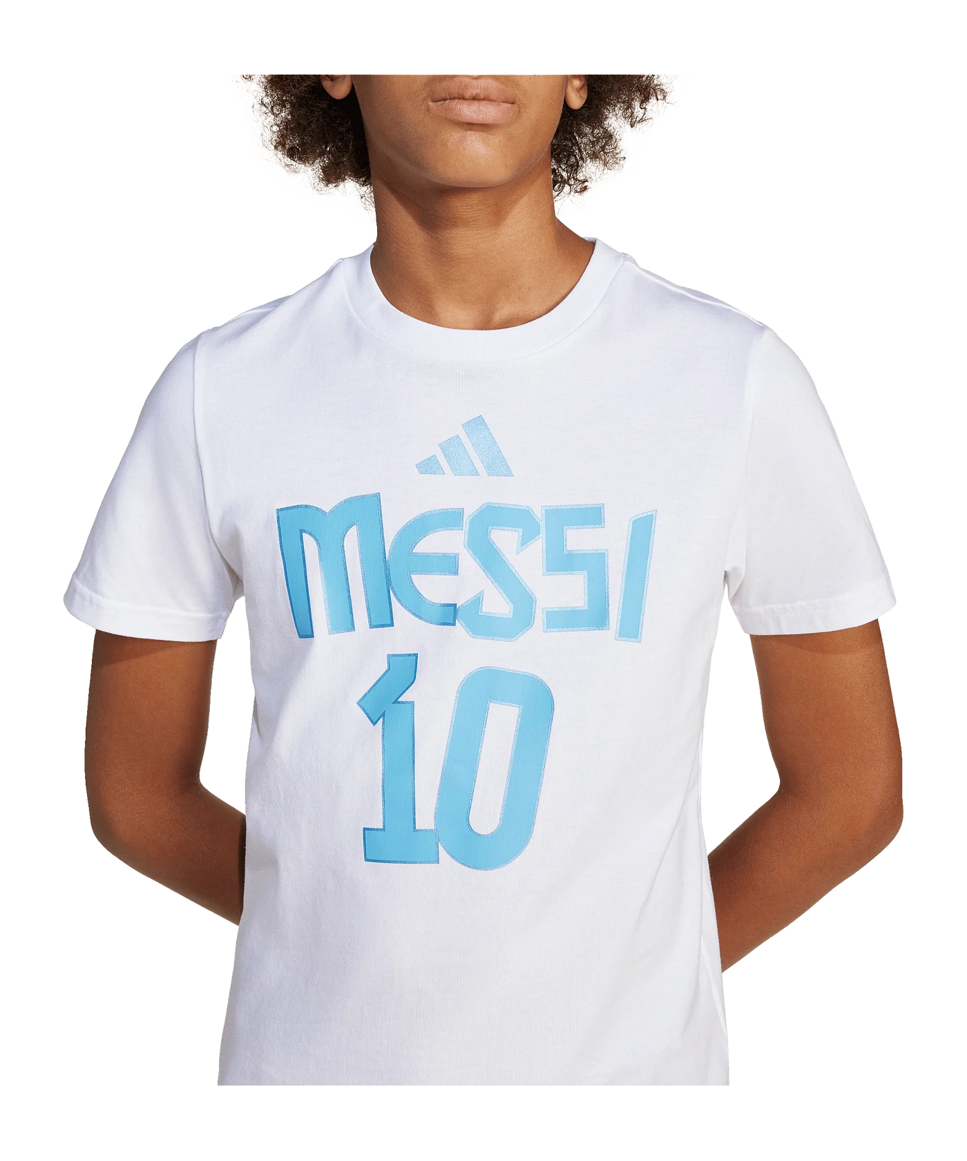 adidas Messi Name und Nummer Graphic T-Shirt Kids Weiss