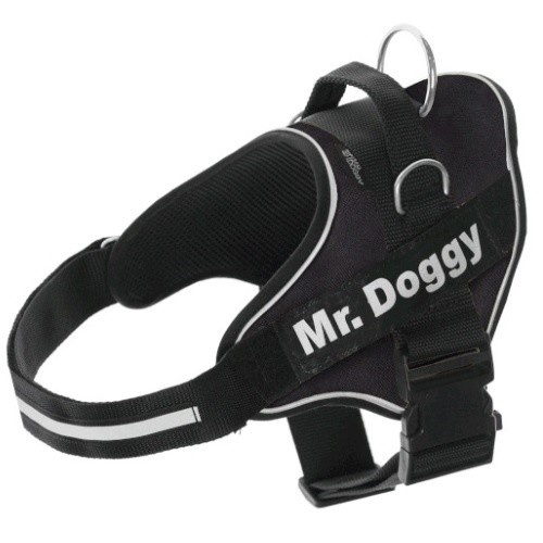 Coleira personalizada Super Doggy para cães, preta.