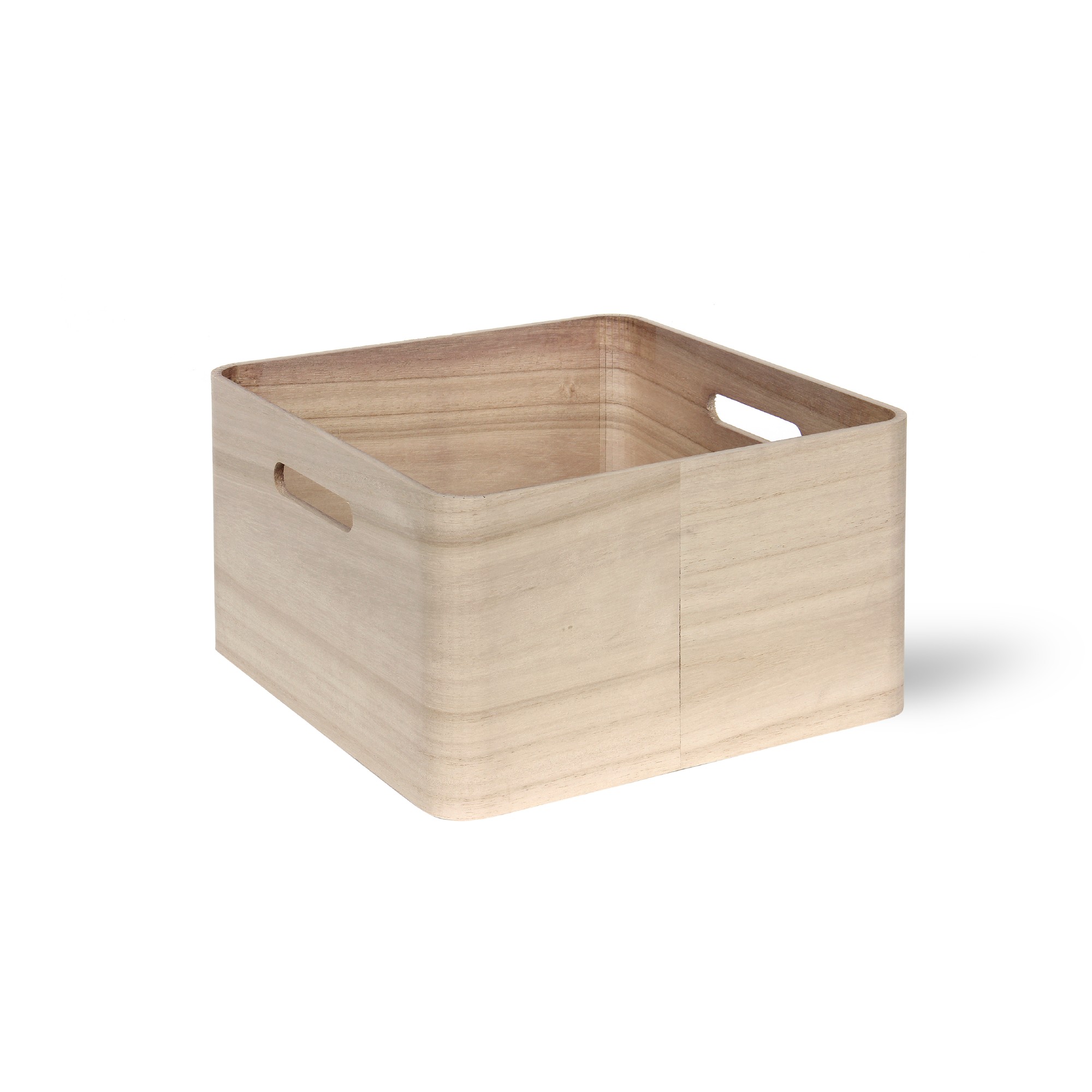 Holzkasten 'Birkir' 1/9, hellbraun, T 15 cm, B 15 cm, H 5 cm von fischer's lagerhaus