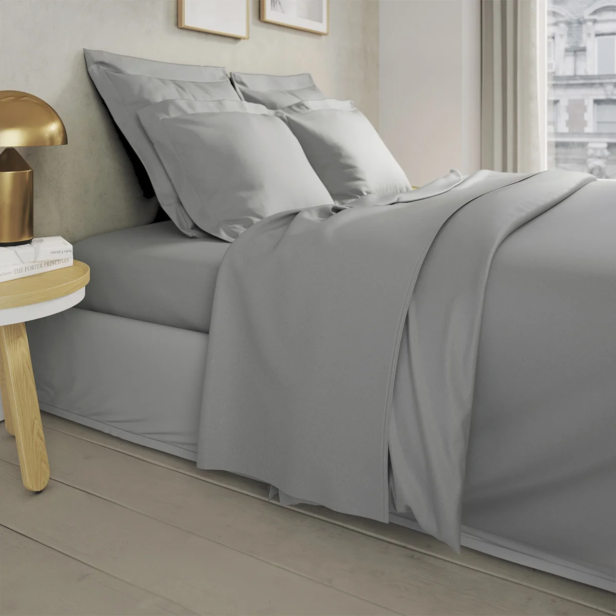 Drap Housse Edition Flanelle Coloris Gris Acier