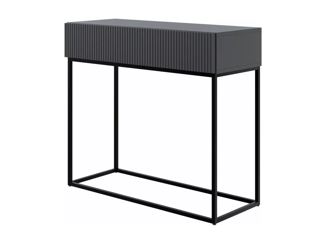 Table console avec tiroir - debout - 90 cm - noir - avec pieds noirs - VELDIO