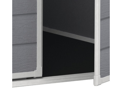 Keter Manor 4x3 kunststof tuinhuis met vloer, 129 x 103 cm, grijs