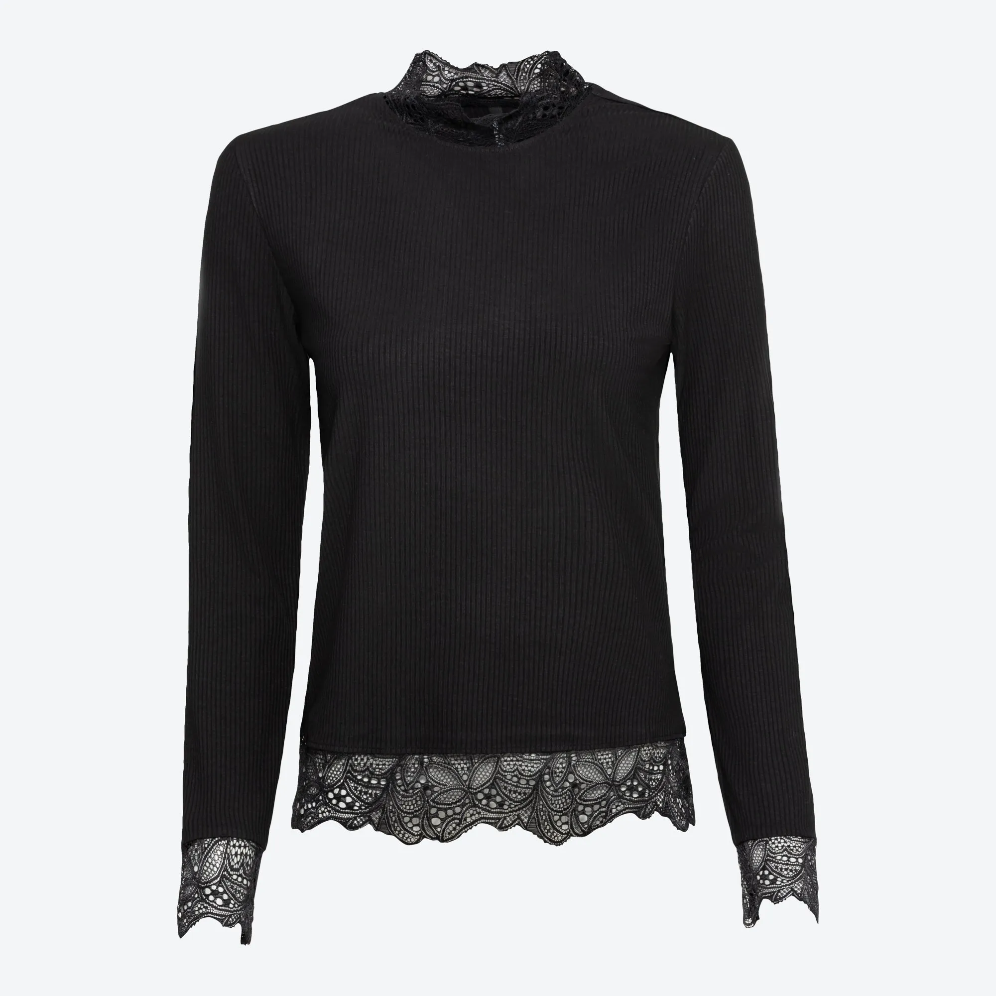 Damen-Shirt mit Spitzenverzierungen