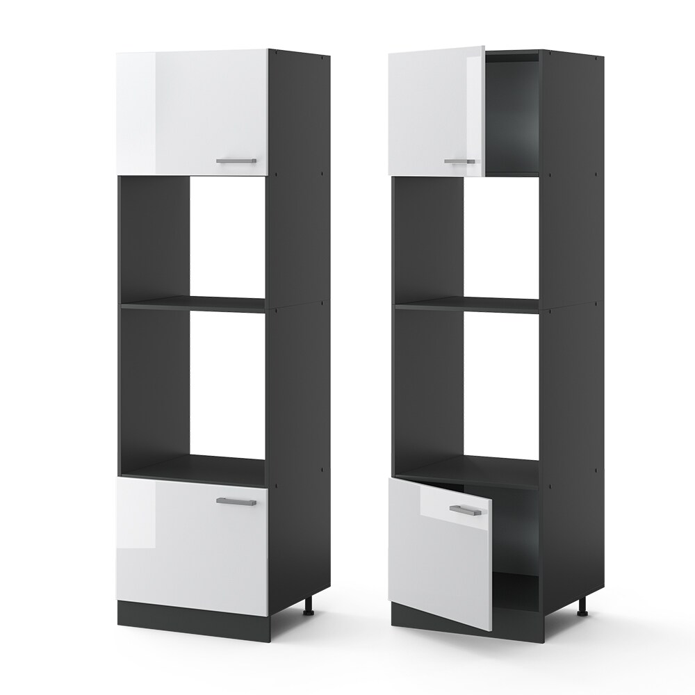 VICCO Küchenschrank Mikrowellenumbauschrank 60 cm R-Line Anthrazit
