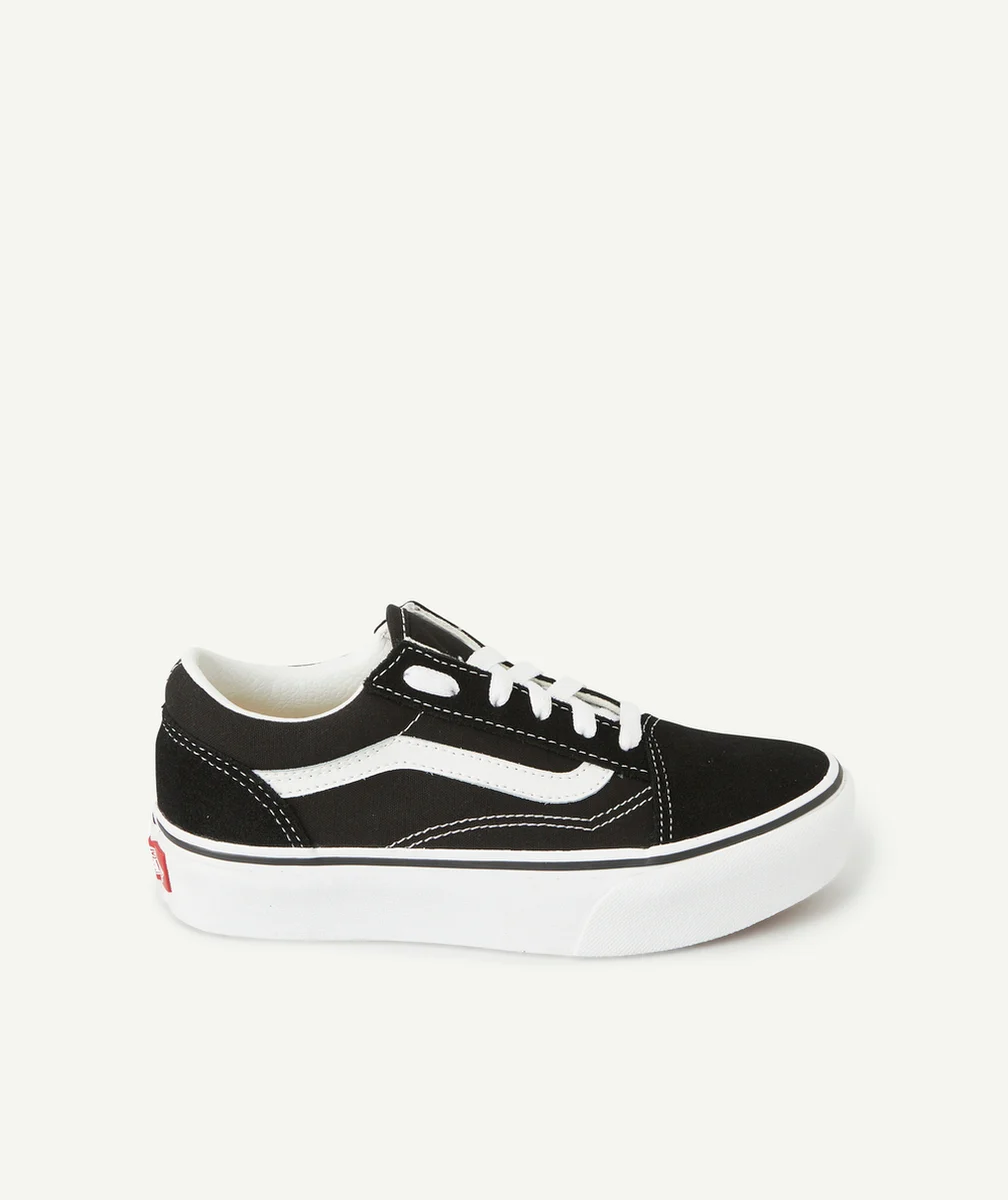 VANSBASKETS ENFANT OLD SKOOL NOIRE ET BLANCHE AVEC PLATEFORME