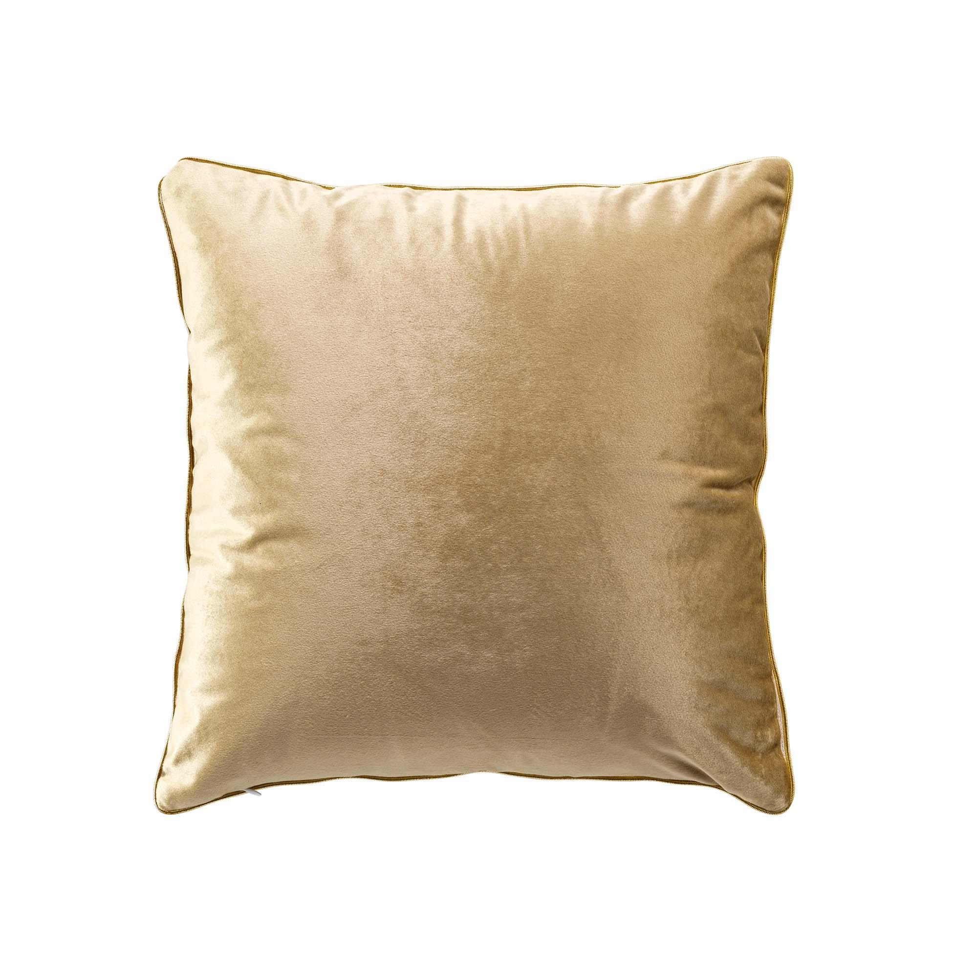 COUSSIN PASSEPOIL 45X45CM VELOURS UNI NORIA OCRE