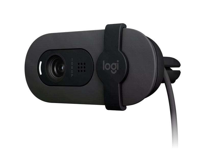 Logitech Webcam Brio 105 Full HD 1080p 30 fps Eine Full HD-Business-Webcam mit 1080p, automatischem Lichtausgleich und integrierter Abdeckblende