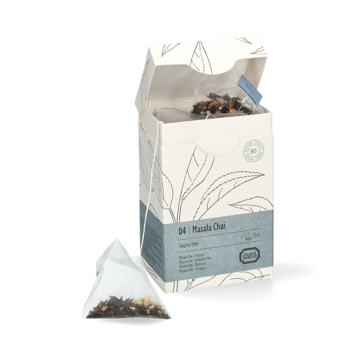 Masala Chai, biologisch, zwarte thee, 15 theebuiltjes