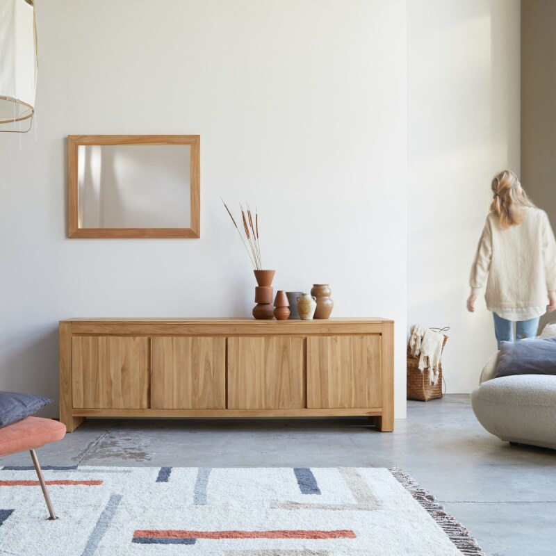 Buffet en teck massif L 210 cm Edene