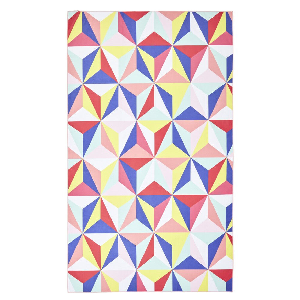 Serviette de plage Popblock blanche motif multicolore