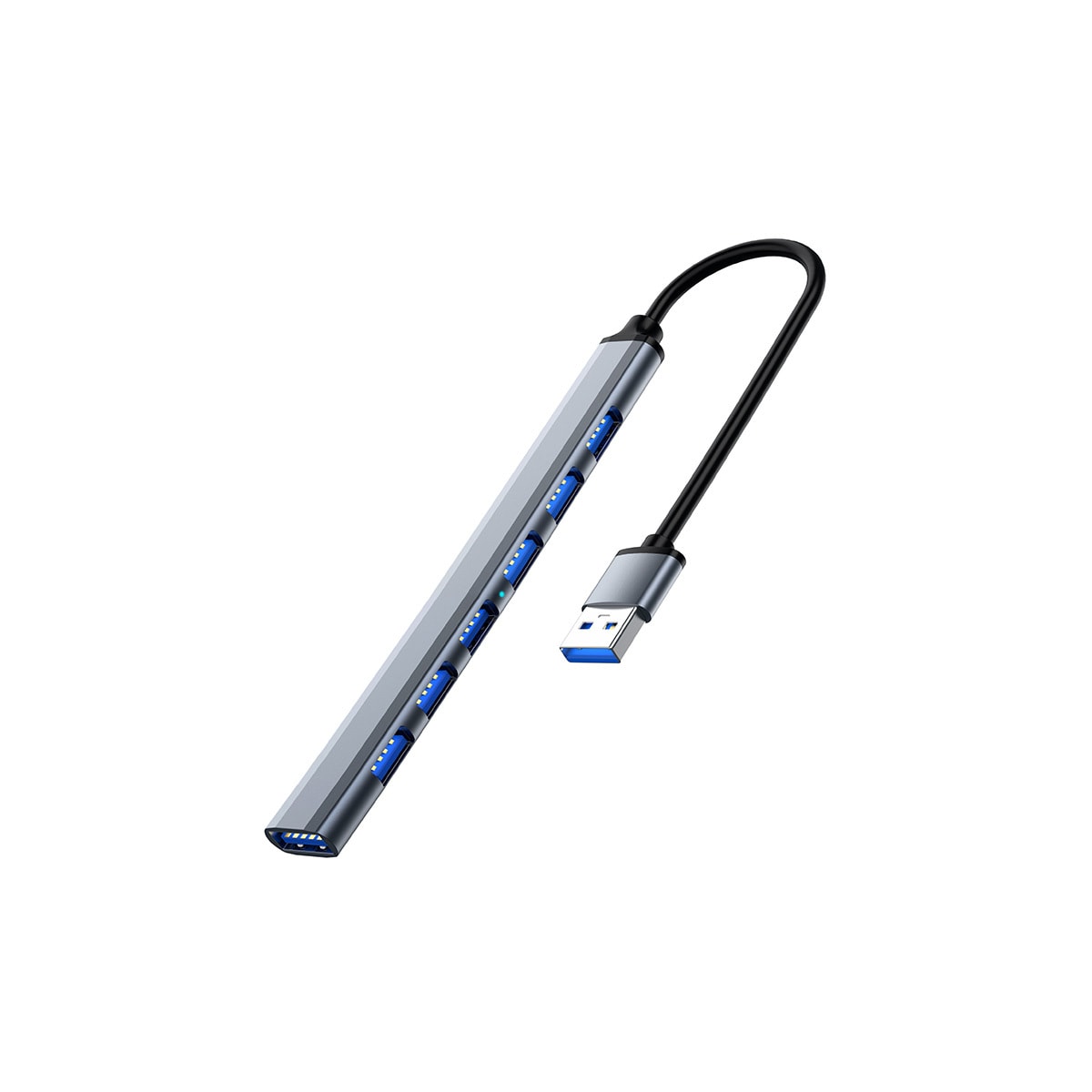 Hub med 7 utganger, USB3.0 til USB2.0/3.0 USB Sølvgrå