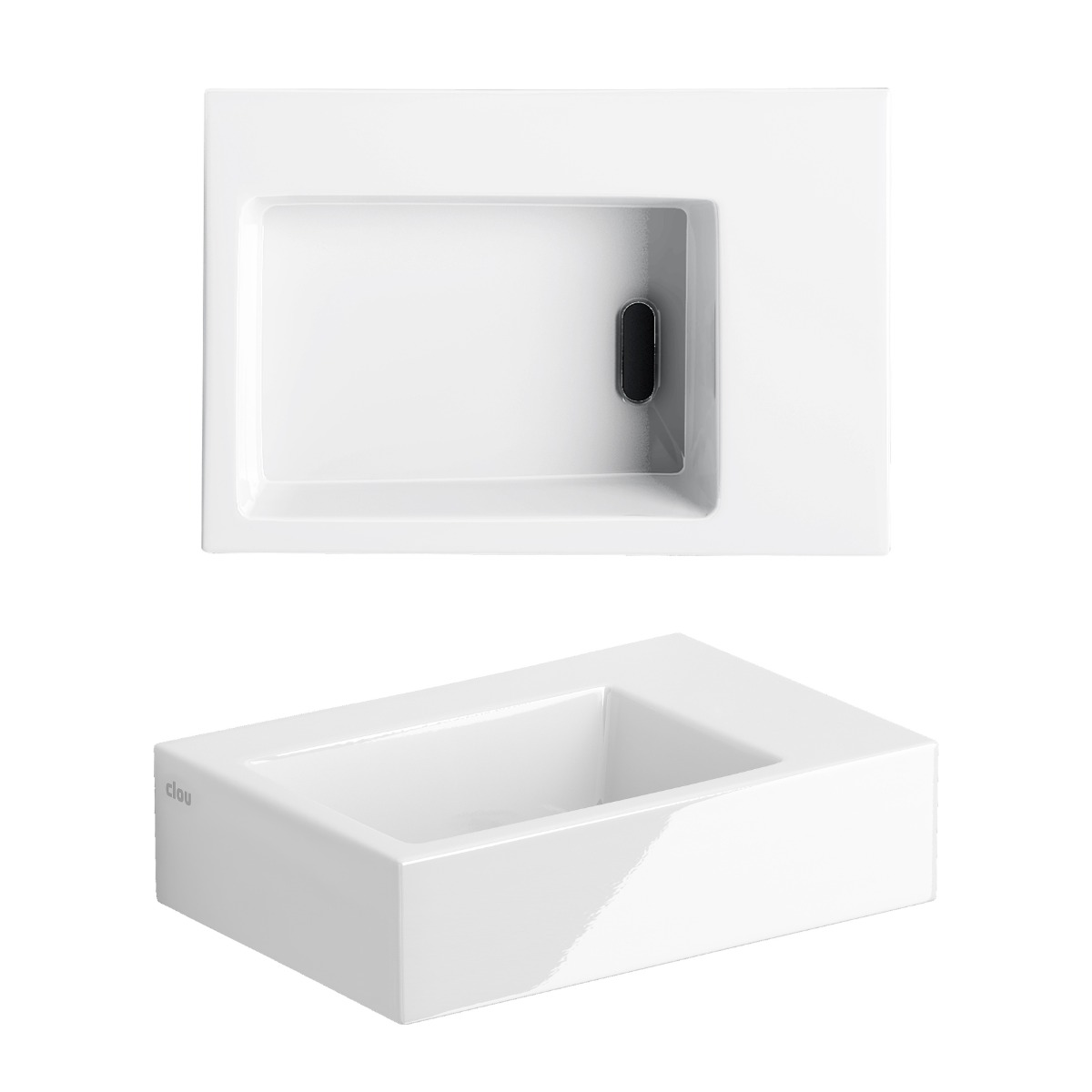 Clou Flush 2 keramische fontein 36cm zonder kraangat wit glans