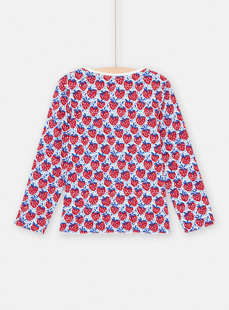 T-shirt à fond écru réversible fille