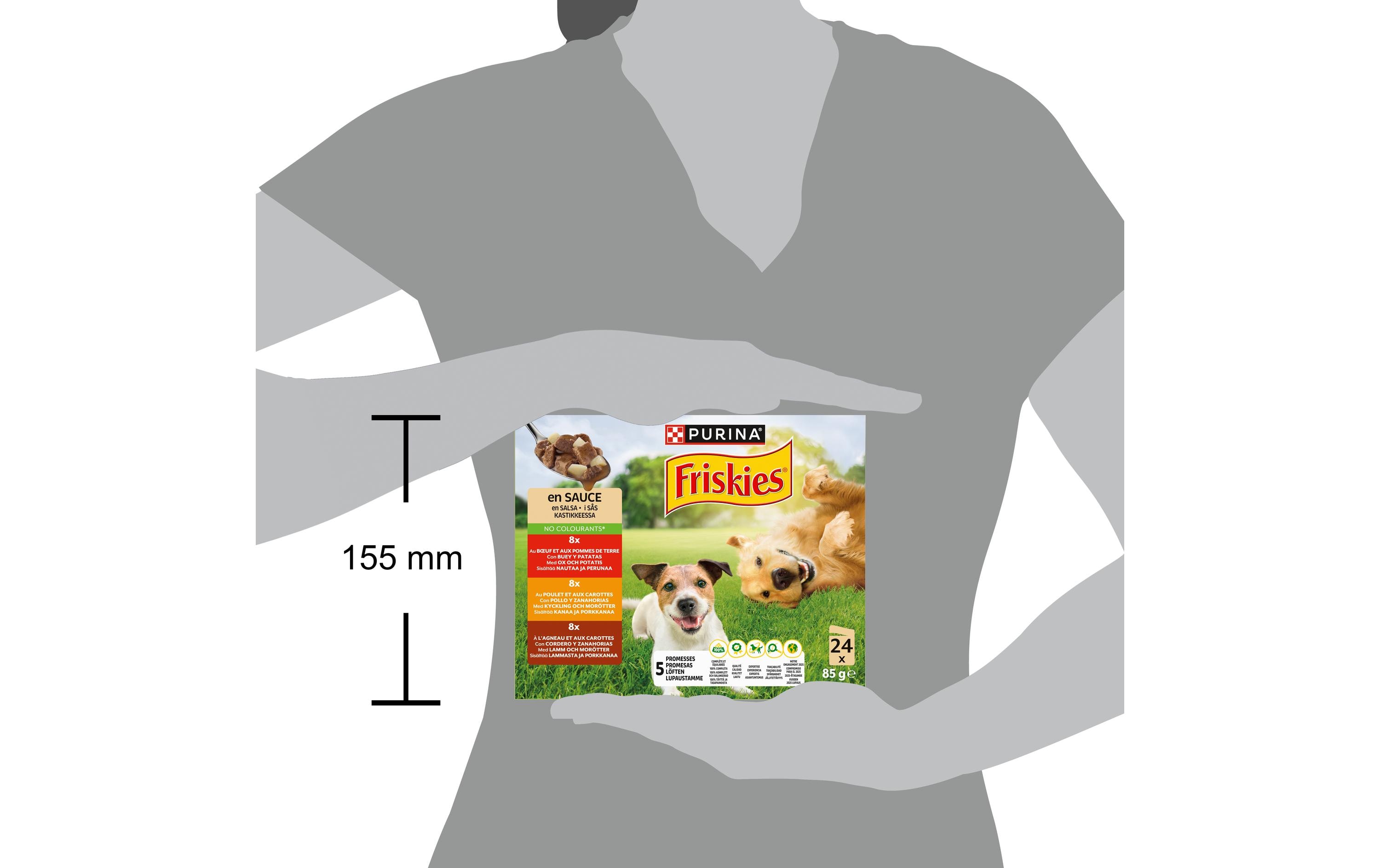 Nassfutter Adult mit Rind, Huhn, Lamm in Sauce 24 x 85 gAusgewogenes Nassfutter für erwachsene Hunde