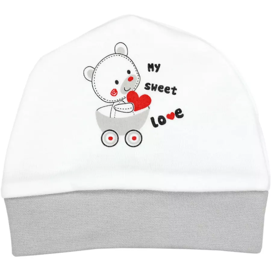 TupTam Baby Bekleidungsset Langarmbody Hose Mütze3 teilig graubeige