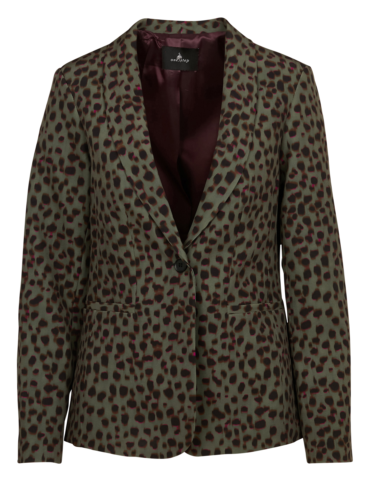 VIKKY - Veste tailleur imprimé| Kaki