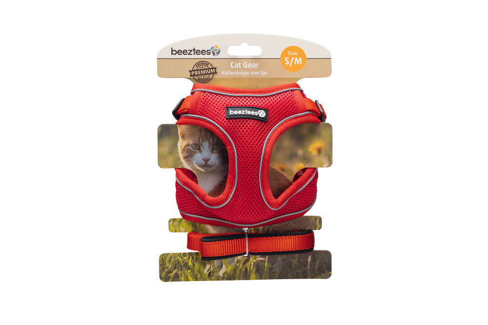 Beeztees Parinca - Kattentuigje - Rood - S-M