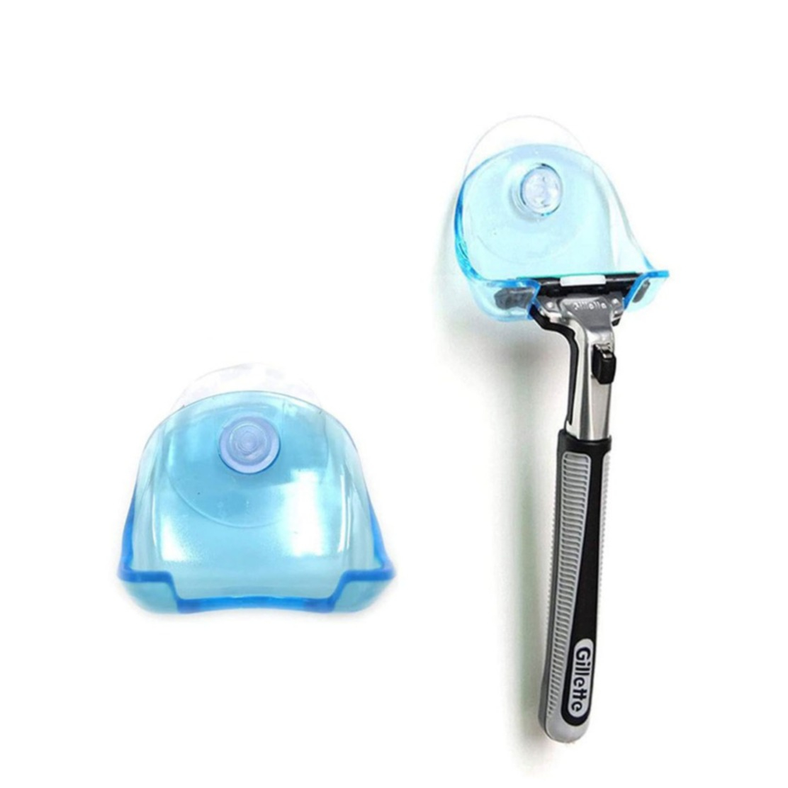 Rasierer Halter Badezimmer Wand / Fliesen Halterung mit Saugnapf - Blau