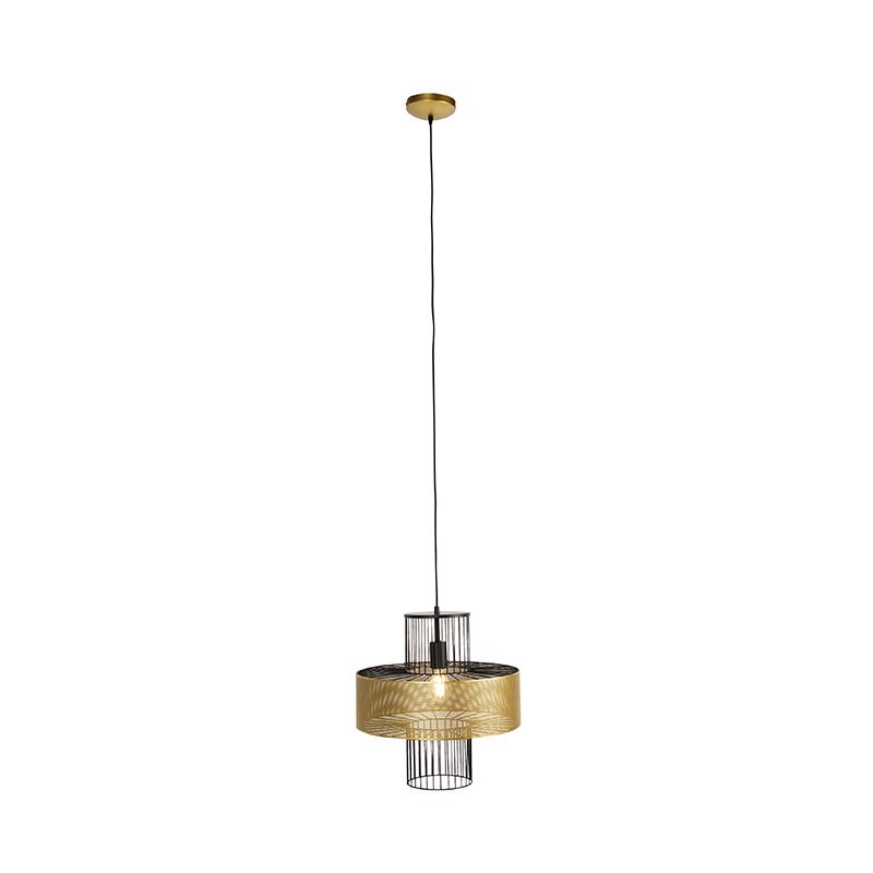 Design hanglamp goud met zwart 30 cm - Tess