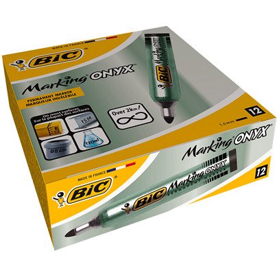 Marqueur permanent Bic Onyx Market Mini pointe ogive 6,5 mm noir