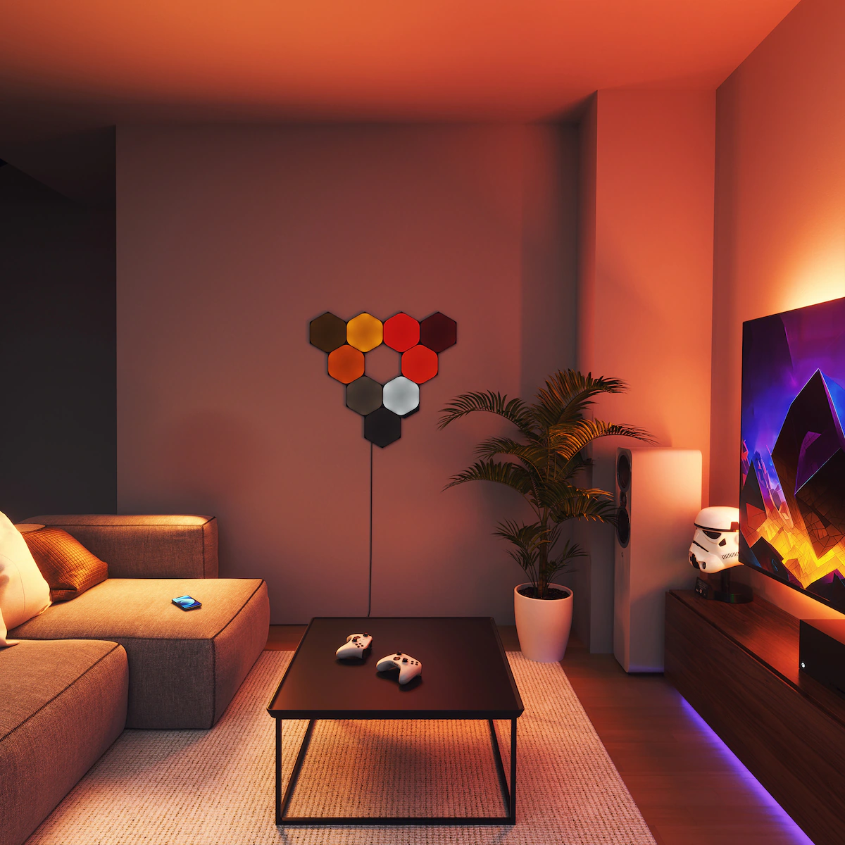 Nanoleaf Shapes Ultra Black Hexagon utvidelsespakke (3 paneler)