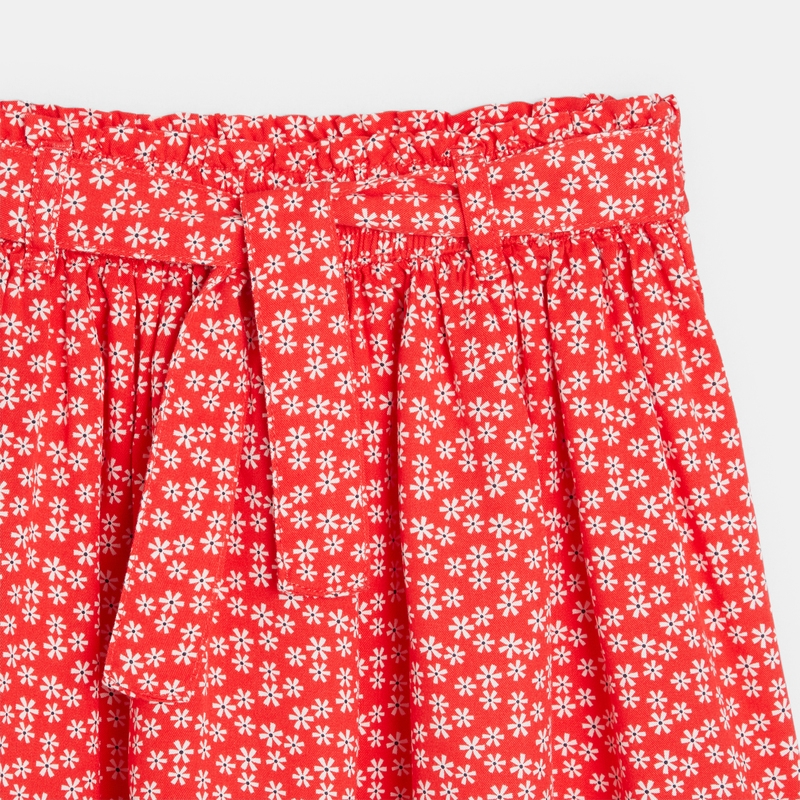 Jupe courte imprimée rouge fille