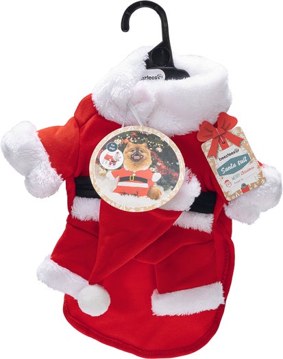Beeztees hondentrui kerstman rood / wit 28 cm