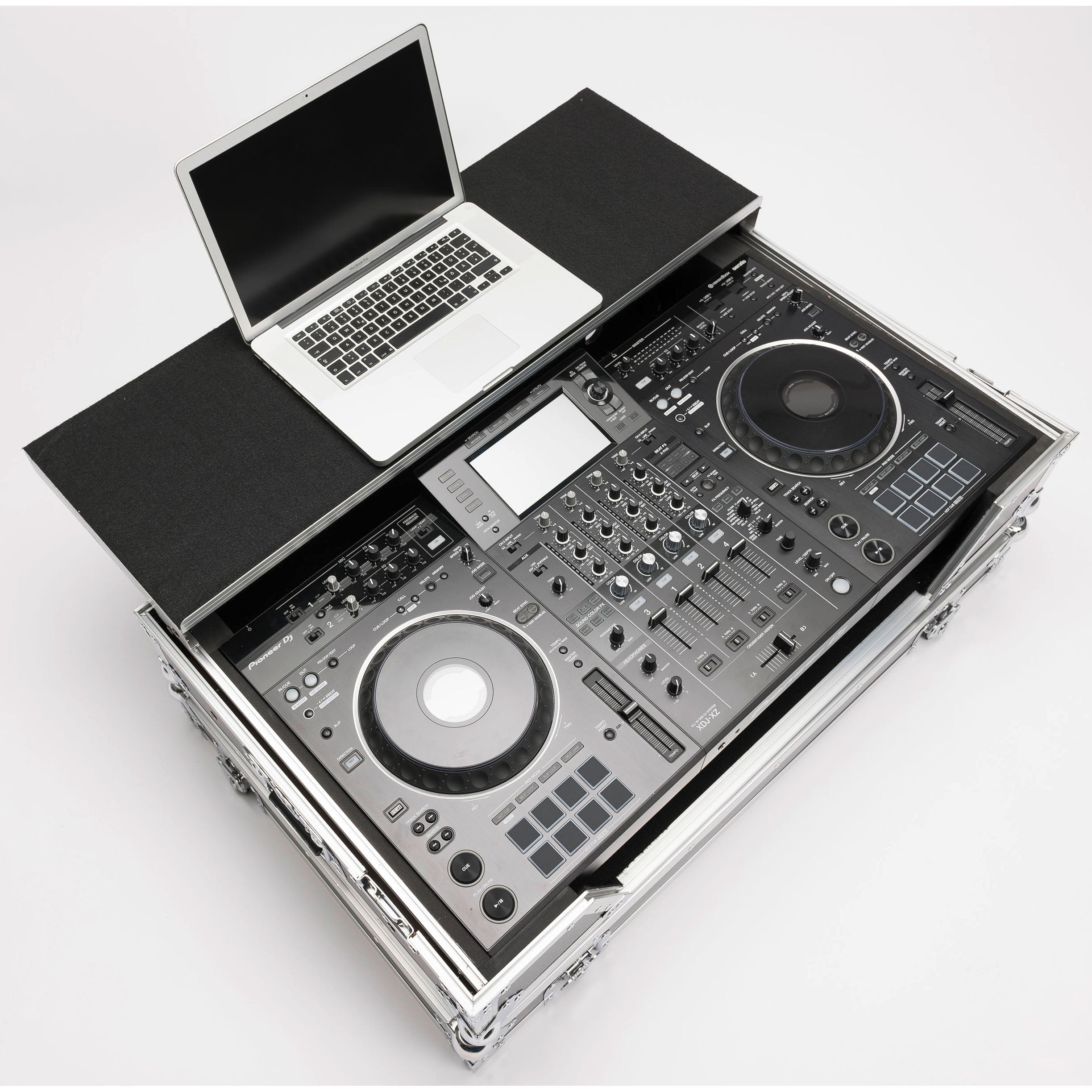 Magma DJ Controller workstation voor Pioneer XDJ-XZ 19 inch met laptop plateau