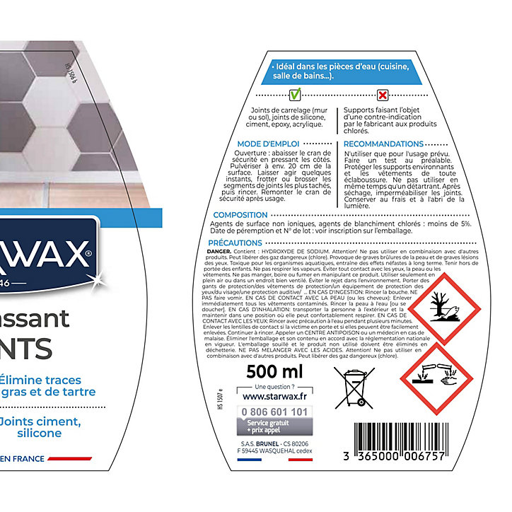 Spray décrassant joints Starwax 500ml
