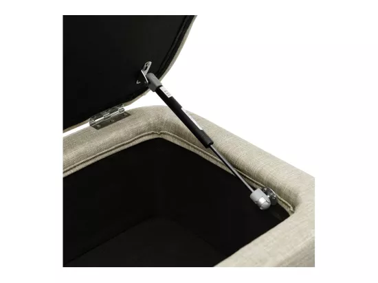 Bout de Lit avec Rangement en Tissu Pieds Épingles Noirs - L101cm