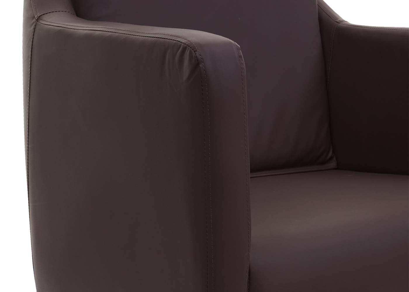 Lounge-Sessel MCW-H93b, Sessel Cocktailsessel Relaxsessel mit Fußkreuz, drehbar ~ Kunstleder braun