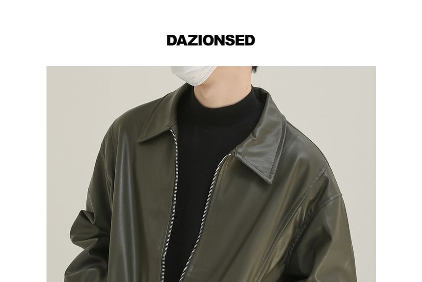 DAZO Studios - Kunstleren kraagjas met rits