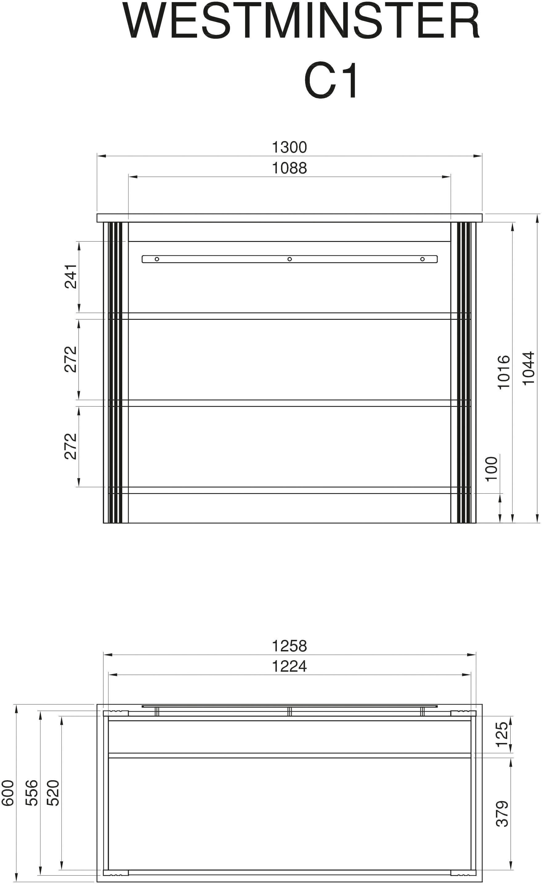 KOCHSTATION Unterschrank »KS-Westminster« Küchentheke frei im Raum stellbar, Höhe 105 cm, exclusiv by Otto